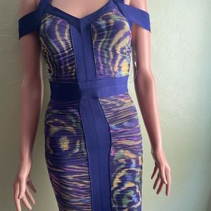 New Beautiful dress multicolor bandage stretch size S